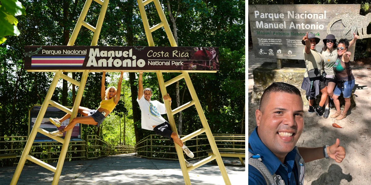 Tourists at Manuel Antonio National Park entrance